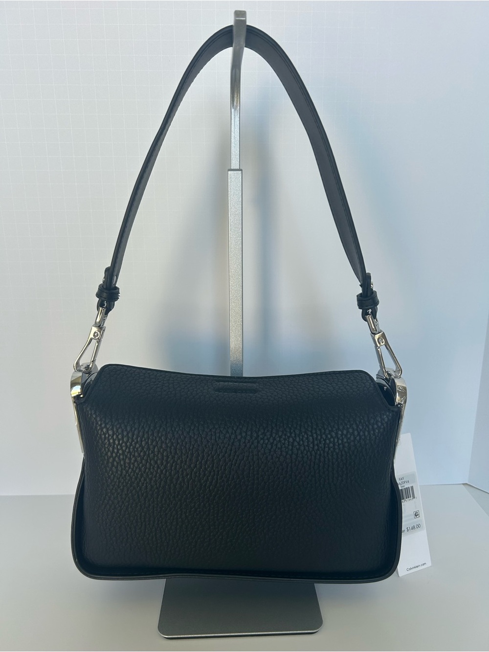 Calvin Klein Fay Demi Shoulder with Magnetic Top Closure Black Pebbled - Picture 3 of 15